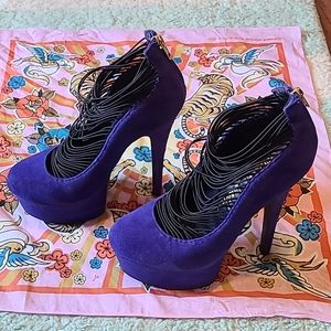 London Trash Colbalt Platform Stiletto heels size 9